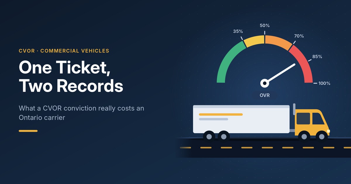 One Ticket, Two Records: What a CVOR Conviction Really Costs an Ontario Carrier