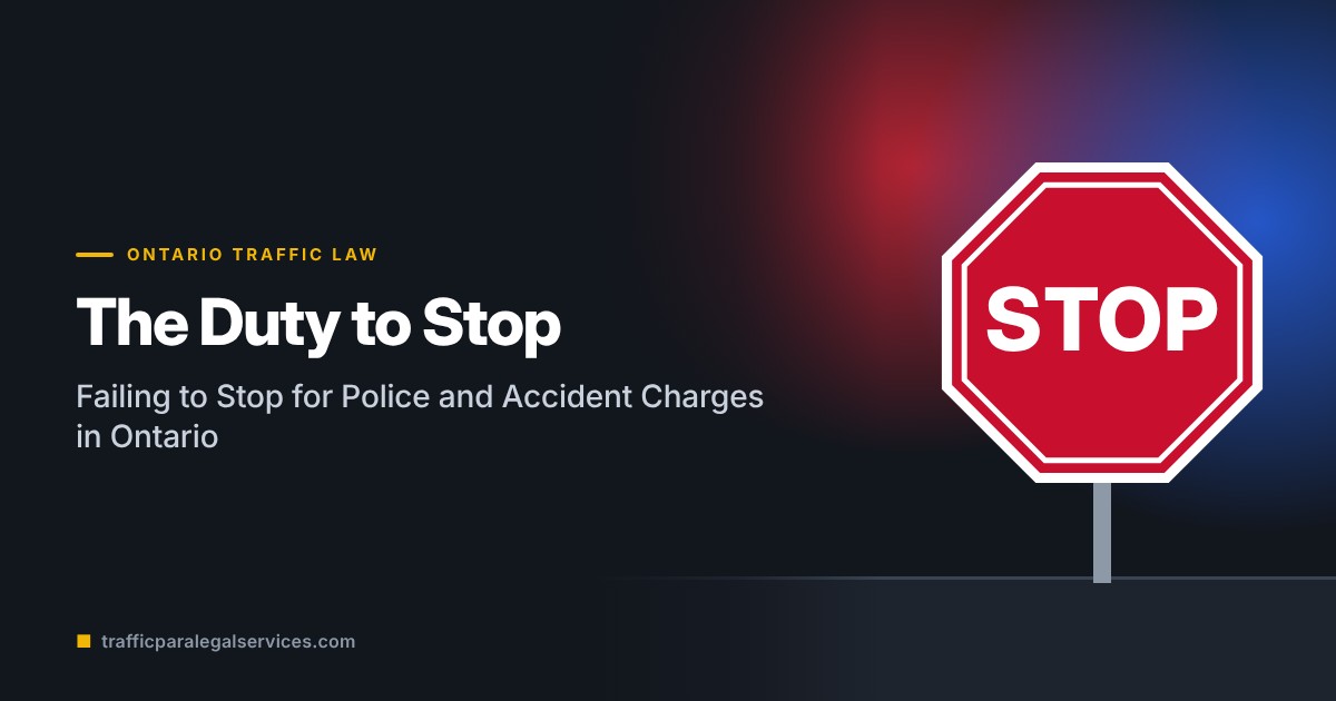 Failing to Stop for Police and Accident Charges in Ontario